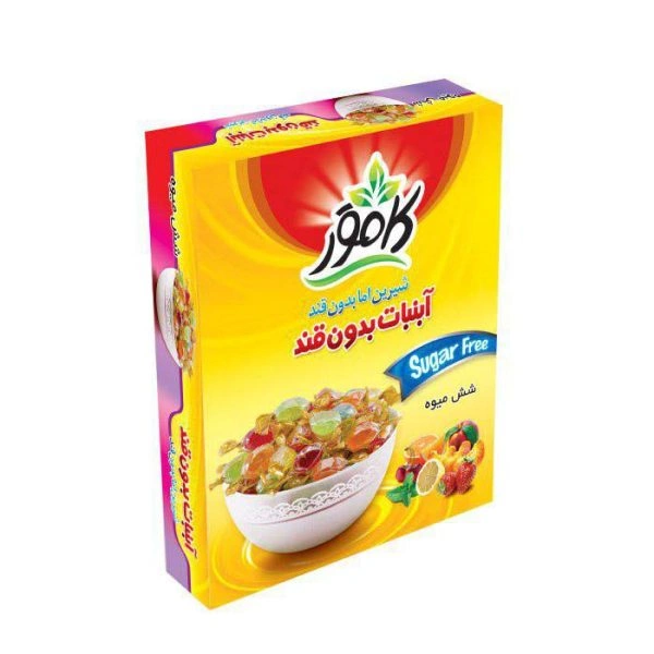 آبنبات بدون قند شش میوه کامور